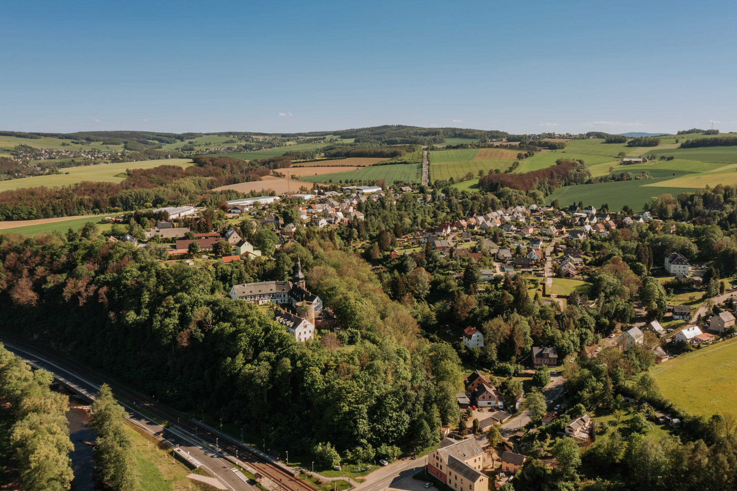 Luftbild Wildenfels Blick auf Wildenfels aus der Vogelperspektive