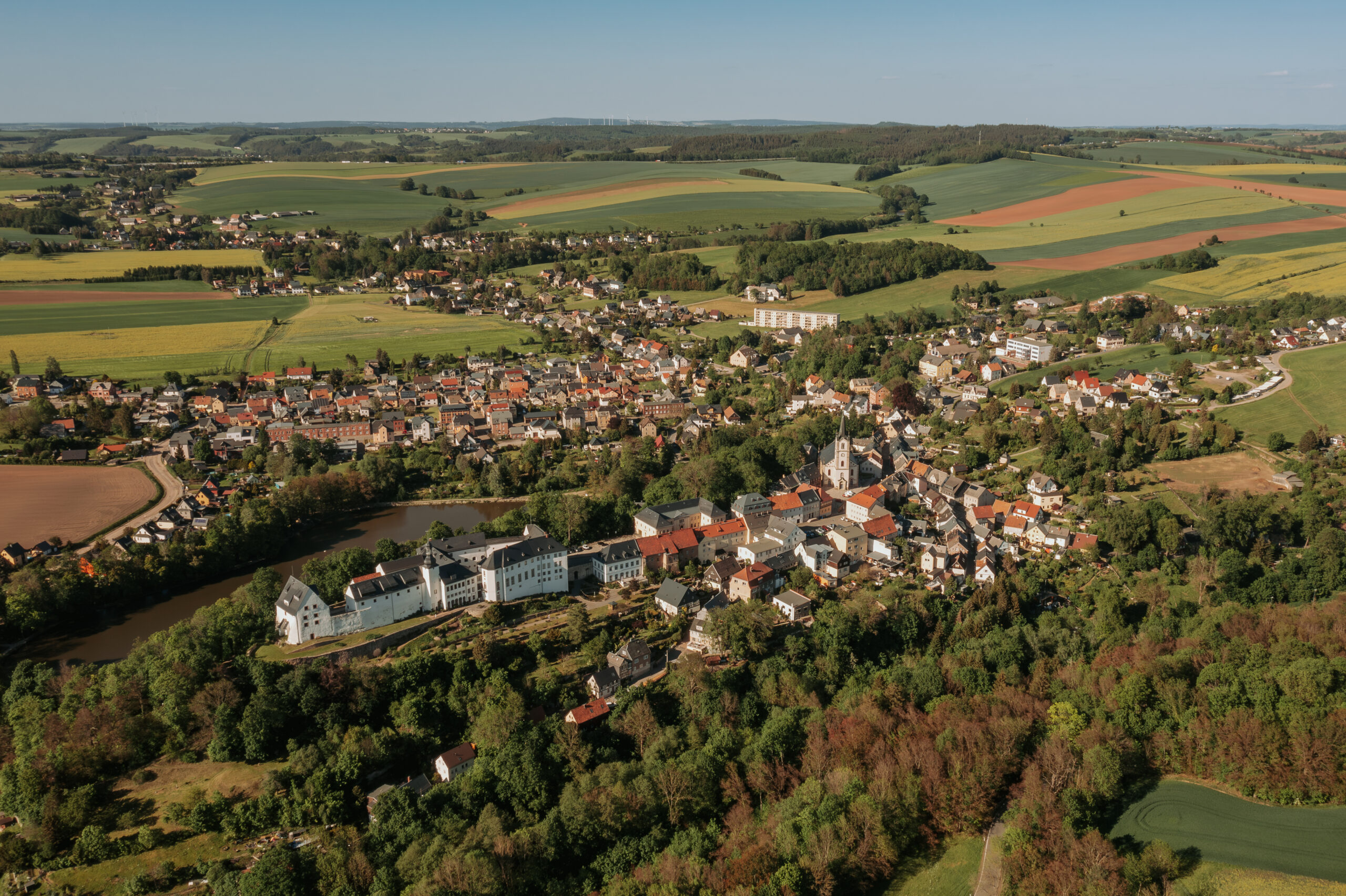 Luftbild Wildenfels Blick auf Wildenfels aus der Vogelperspektive