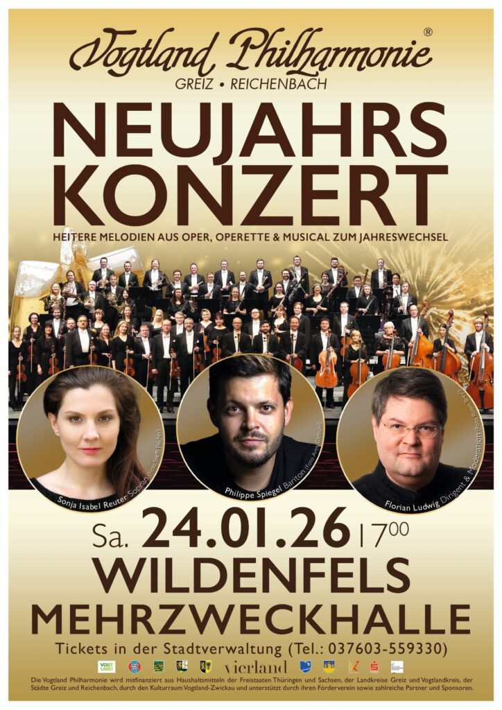 Flyer Neujahrskonzert mit der Vogtland Philharmonie