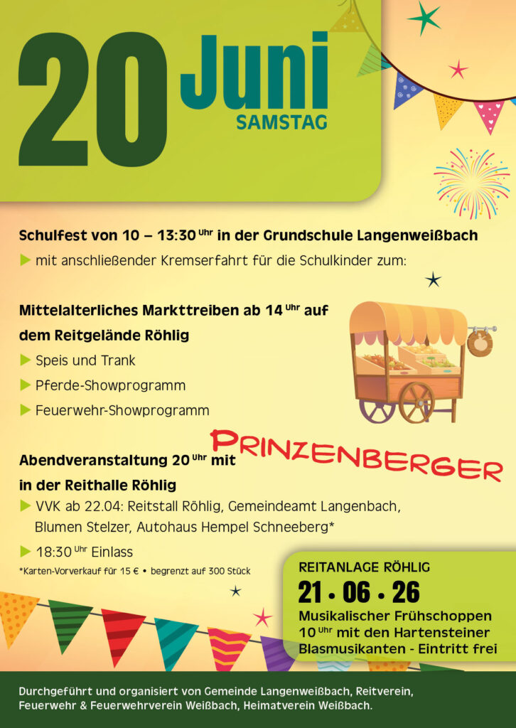 Flyer Programm Schulfest & Mittelaltermarkt